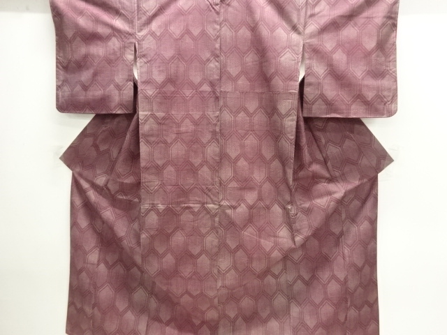 Hand-woven pongee kimono with woven tortoiseshell pattern